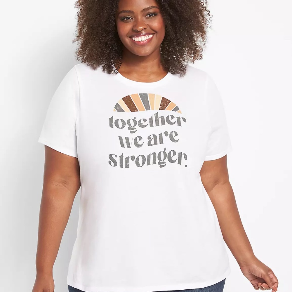 Lane Bryant "together we are stronger" Graphic Tee NWT Size 18/20